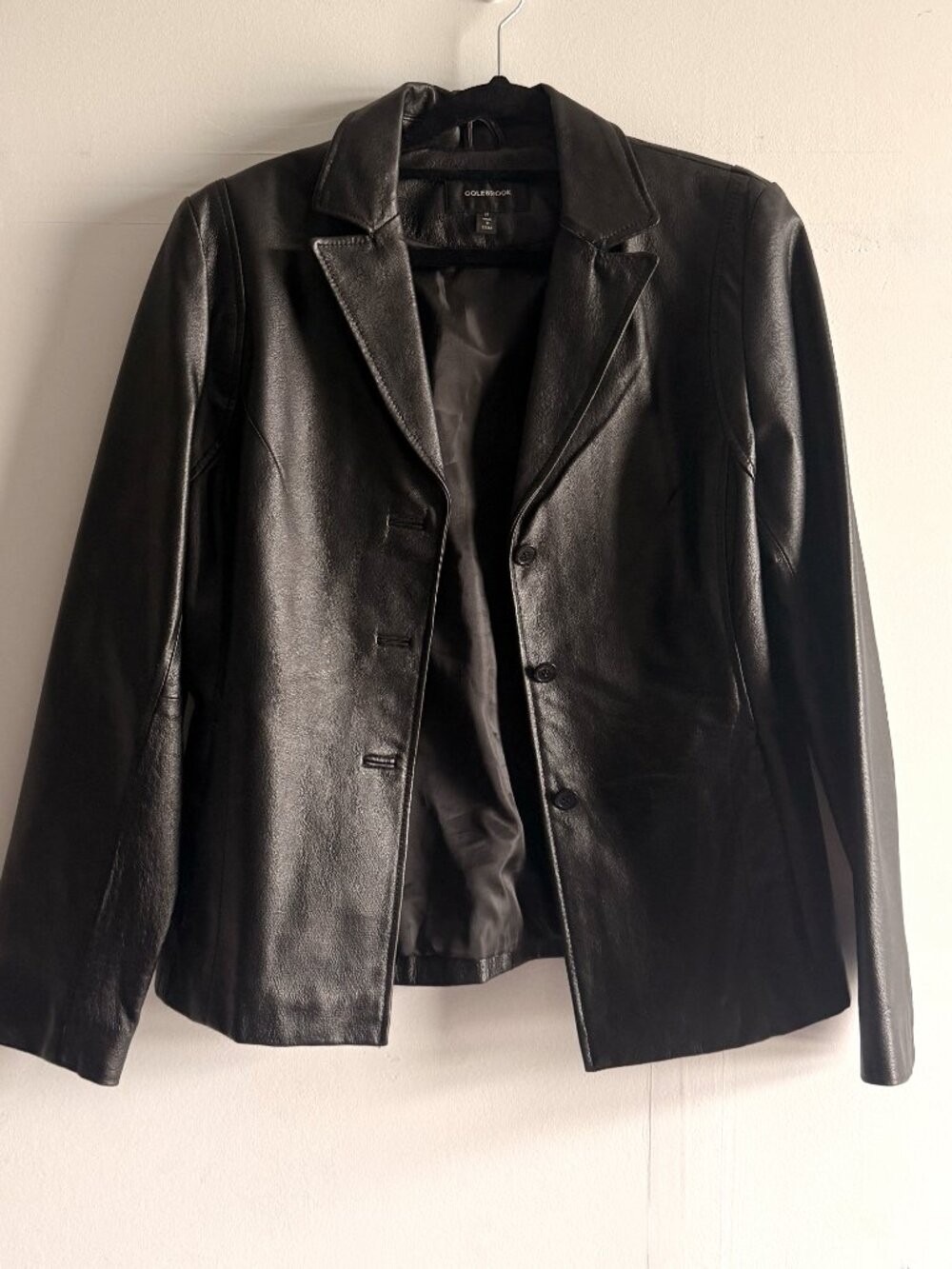 Colebrook Classics Womens 100% Leather Black Blazer Jacket